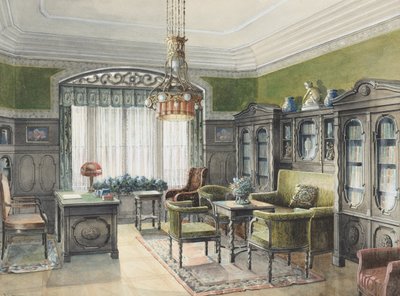 Library Interior by Edward Lamson Henry